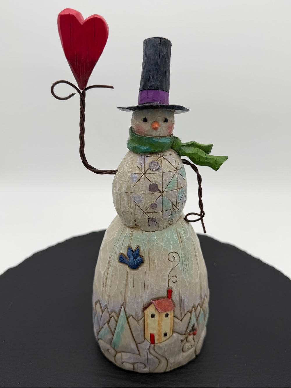 Jim Shore Folklore Snowman Heart Balloon Figurine 4058768 Christmas Decor